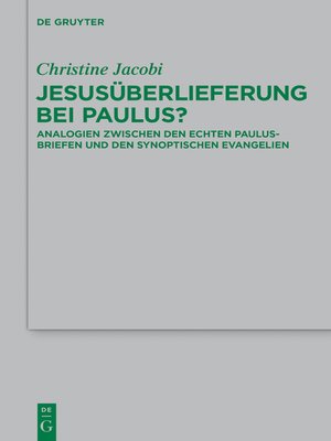 cover image of Jesusüberlieferung bei Paulus?